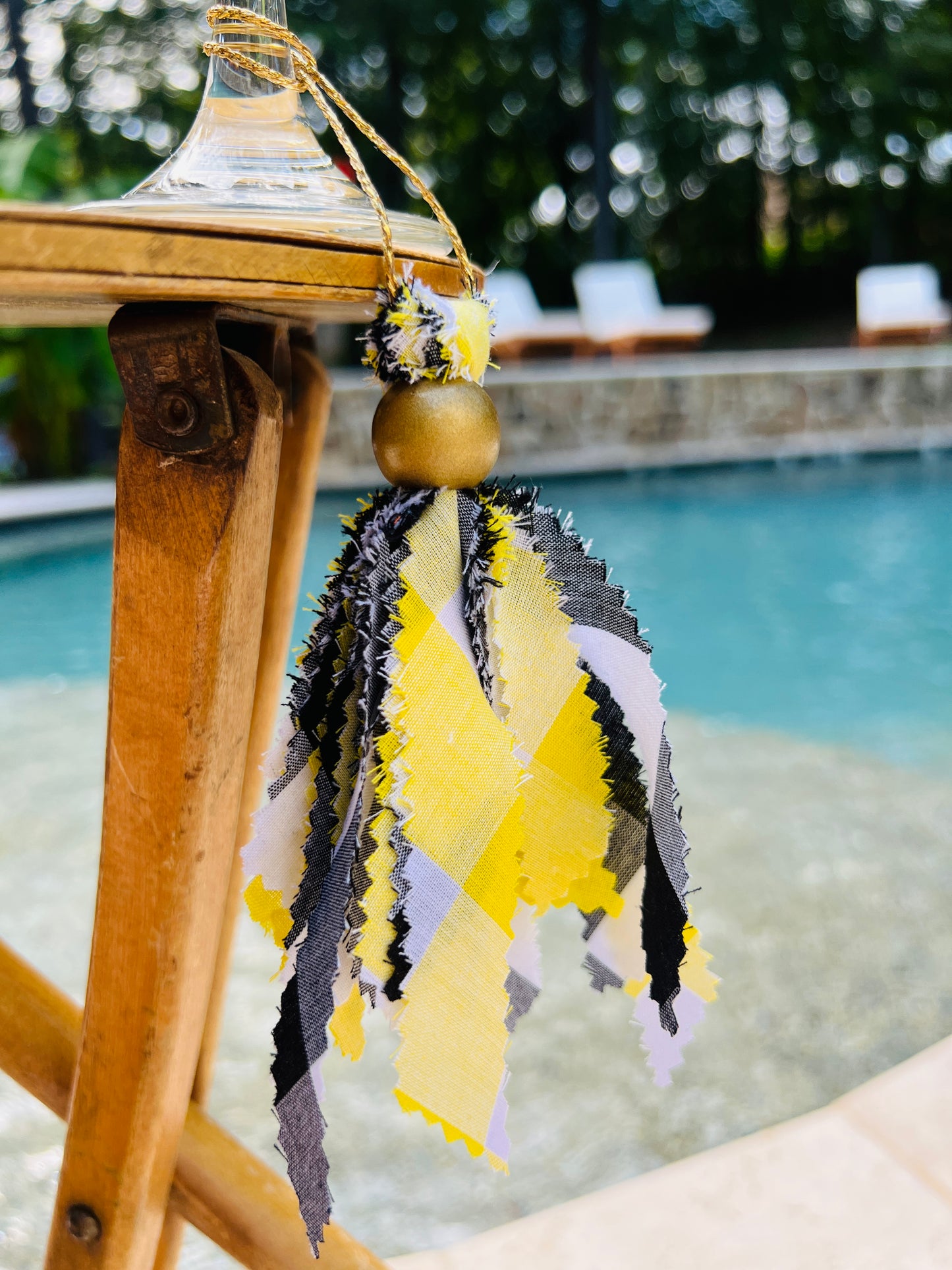Yellow Black & White Tassels