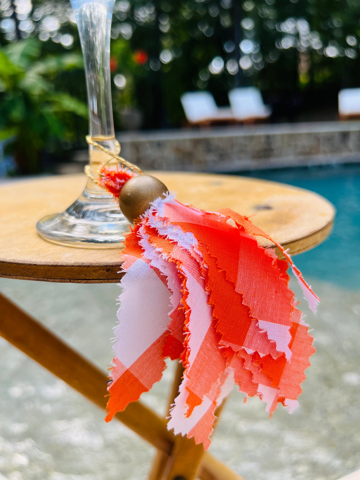 Orange & White Tassels