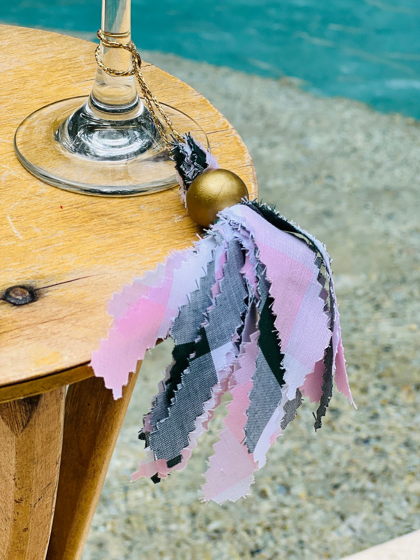 Pink, Green & White Tassels