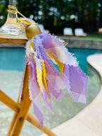 Navy Blue & White Tassels