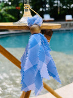 Navy Blue & White Tassels